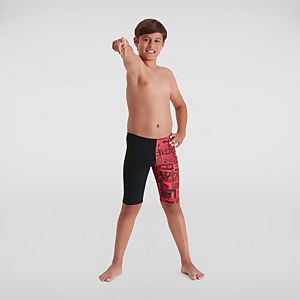 Boys' Allover Jammer Black/Red - 9-10