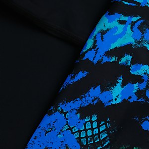 Jungen Printed Langärmeliges Rash Top Schwarz/Blau - 5-6