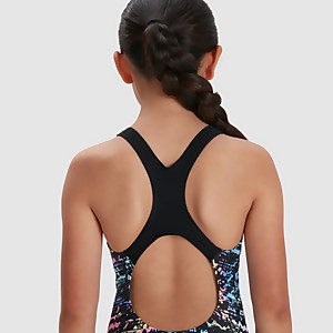 Maillot de bain Fille Allover Medalist noir/bleu