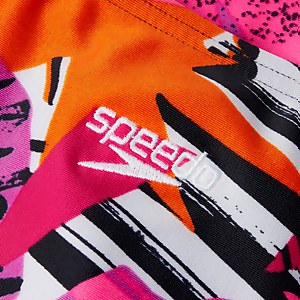 Mädchen Allover Medalist Badeanzug Marineblau/Pink