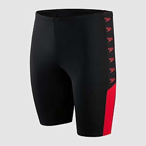 Herren Boom Logo Splice Schwimmhose Schwarz/Rot