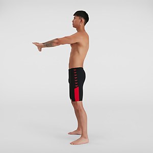 Herren Boom Logo Splice Schwimmhose Schwarz/Rot