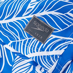 Men's Print Leisure 16" Swim Short Blue/White