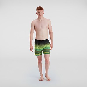 Short de bain Homme 40 cm Print Leisure noir/vert - XS