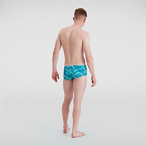 Herren Allover V-Cut 17 cm Badehose Blau