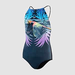Girls' Star Swimsuit Black/Blue