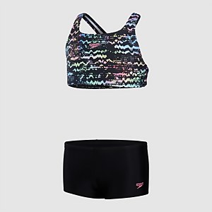 SPEEDO ALV 2PC BLEG JF BLACK/BLUE - 5-6