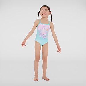 Maillot de bain Fille Thinstrap vert/rose - 6-9M