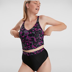 Women's Evie Printed Tankini Black/Pink