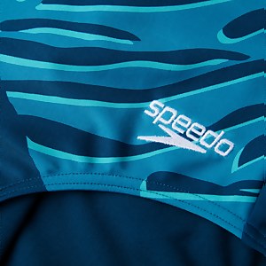 Damen Placement U-Back Badeanzug Blau/Grün