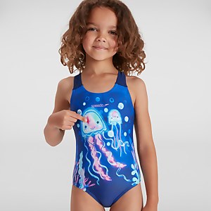 Maillot de bain fille Digital Placement bleu/rose