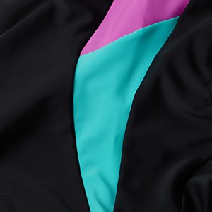 Damen Colourblock Splice Muscleback Badeanzug Schwarz/Blau