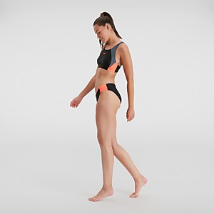 Bikini Femme bicolore Splice noir/gris