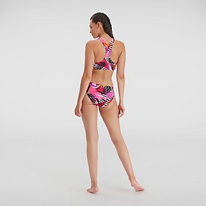 Damen Allover Bikini Marineblau/Pink