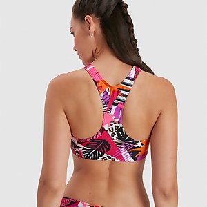 Damen Allover Bikini Marineblau/Pink