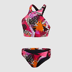 Damen Allover Bikini Marineblau/Pink
