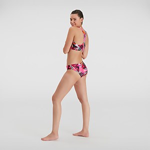 Damen Allover Bikini Marineblau/Pink