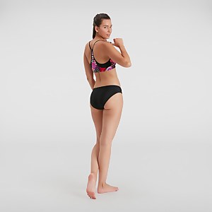 Damen Thinstrap Bikini Schwarz/Pink