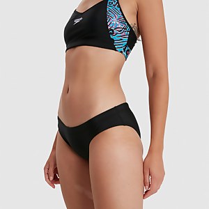 Damen Thinstrap Bikini Blau/Schwarz