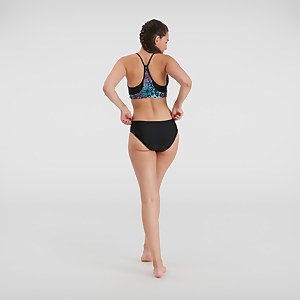 Damen Thinstrap Bikini Blau/Schwarz