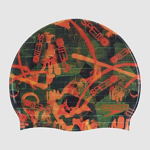 Adult Digital Print Cap Green/Orange