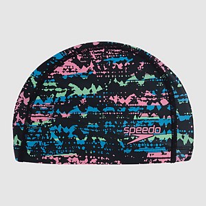 SPEEDO PRINTED PACE CAP JU BLACK/BLUE - ONE SIZE