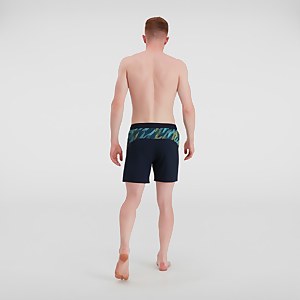 Herren Sport Panel 16" Badeshorts Marineblau/Grün