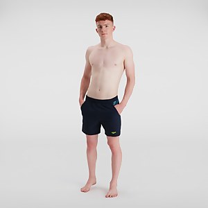 Herren Sport Panel 16" Badeshorts Marineblau/Grün - XS
