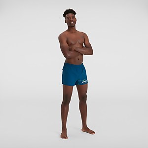 Herren Retro 13" Badeshorts Blau/Weiß