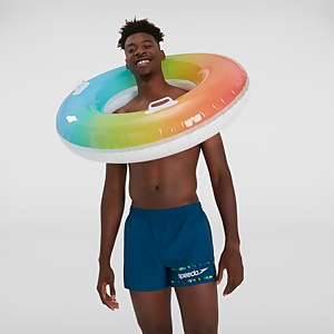 Herren Retro 13" Badeshorts Blau/Weiß