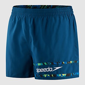 Herren Retro 13" Badeshorts Blau/Weiß