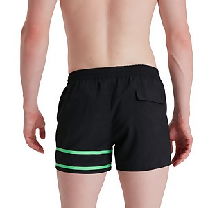 Herren Retro 13" Badeshorts Schwarz/Grün