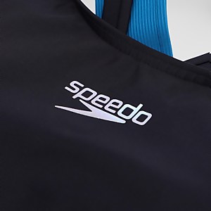 Women's Low Leg Swimsuit Black/Blue