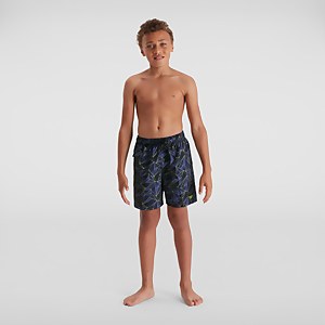 Boys' Printed 15" Watershort Blue/Black - XS