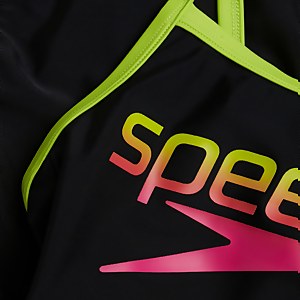 Maillot de bain Fille Placement Muscleback bretelles fines noir/vert