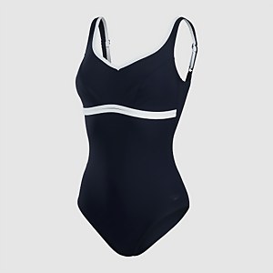 Maillot de bain Femme Contourluxe bleu marine/blanc