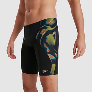 Herren Digital V-Cut Schwimmhose Schwarz/Grün
