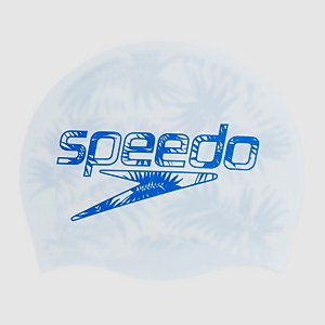 SPEEDO REV SILC CAP JU WHITE/BLUE - ONE SIZE