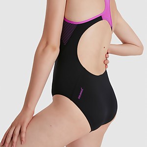 Women's Placement Laneback Swimsuit Black/Pink