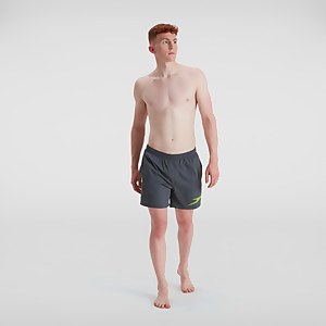Herren Sport Logo 16" Badeshorts Grau/Grün - XS