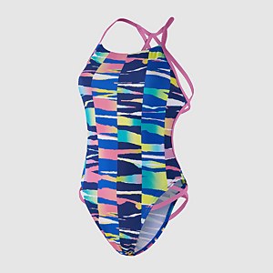 Damen Neon Freestyler Badeanzug Weiß/Blau
