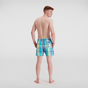 Short de bain Homme Check Leisure 40 cm bleu