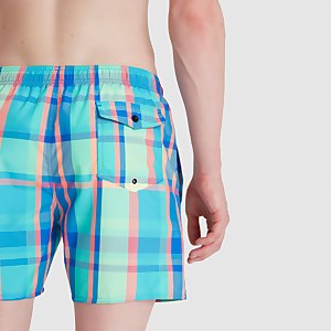 Short de bain Homme Check Leisure 40 cm bleu