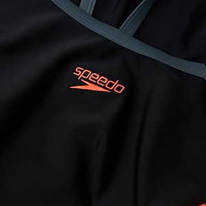 Maillot de bain Femme Dive bretelles fines Muscleback noir/gris