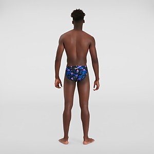 Herren Allover 5 cm Badehose Schwarz/Pink
