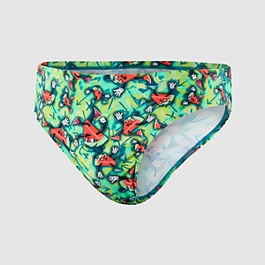 Herren Allover 5 cm Badehose Grün/Pink