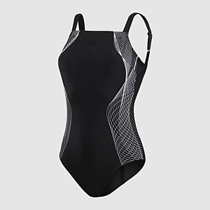 Damen Crystallux Printed Badeanzug Schwarz/Weiß