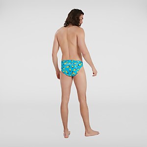 Slip de bain Homme Escape 5 cm jaune/bleu