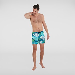 Short de bain Homme 35 cm Print Leisure vert/bleu - XS