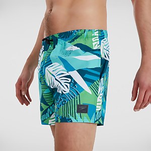 Short de bain Homme 35 cm Print Leisure vert/bleu